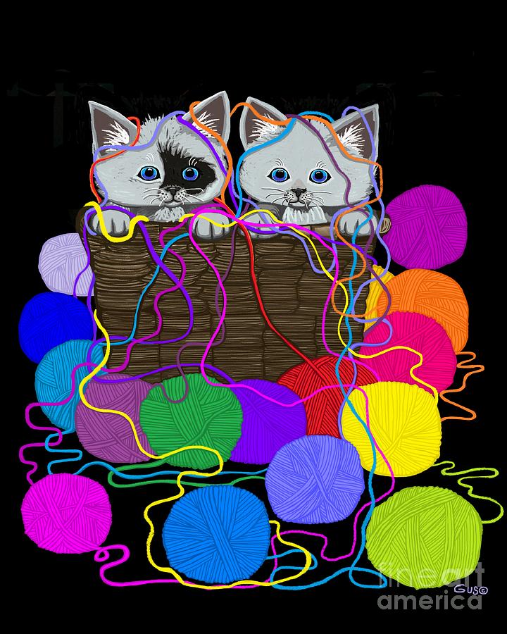 String Theory Cats Digital Art by Nick Gustafson