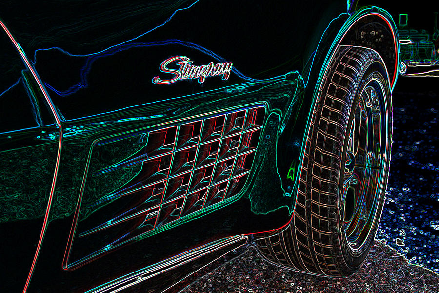 Stringray Neon Digital Art by Darrell Foster