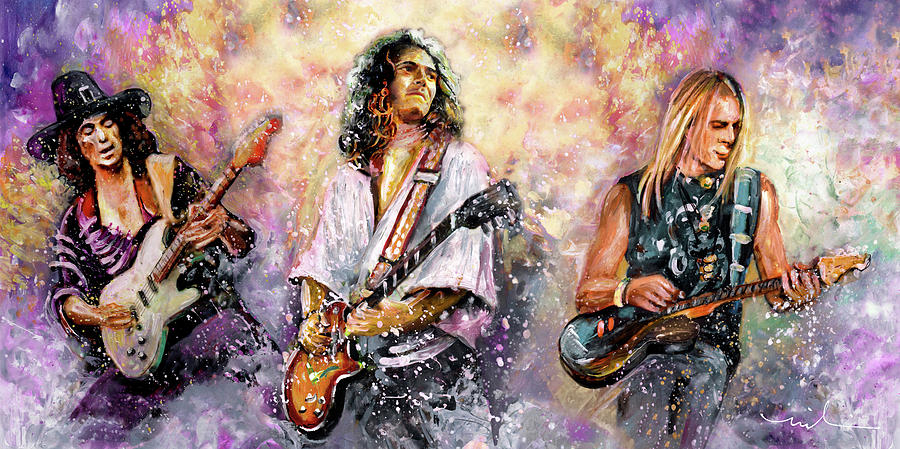 Strings Of Deep Purple Painting by Miki De Goodaboom