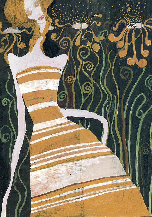 Stripe dress Painting by Maya Manolova