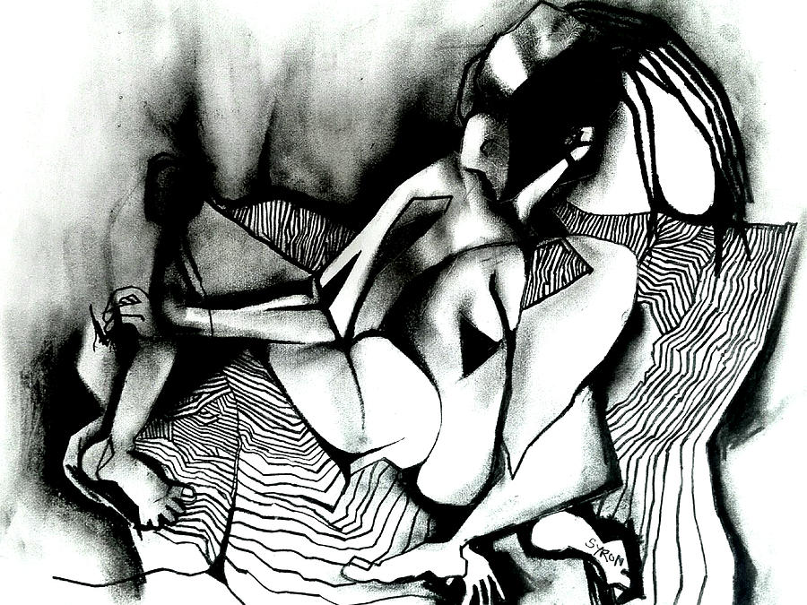 Striped Blanket Drawing by Helen Syron