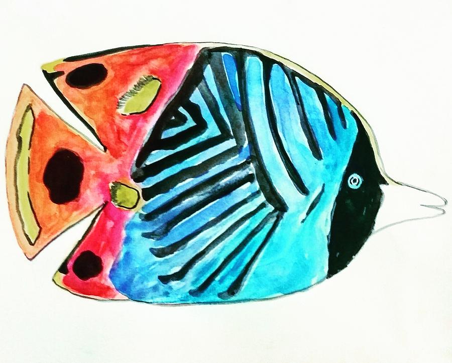 Fish Painting - Striped Fish by Amy Anderson