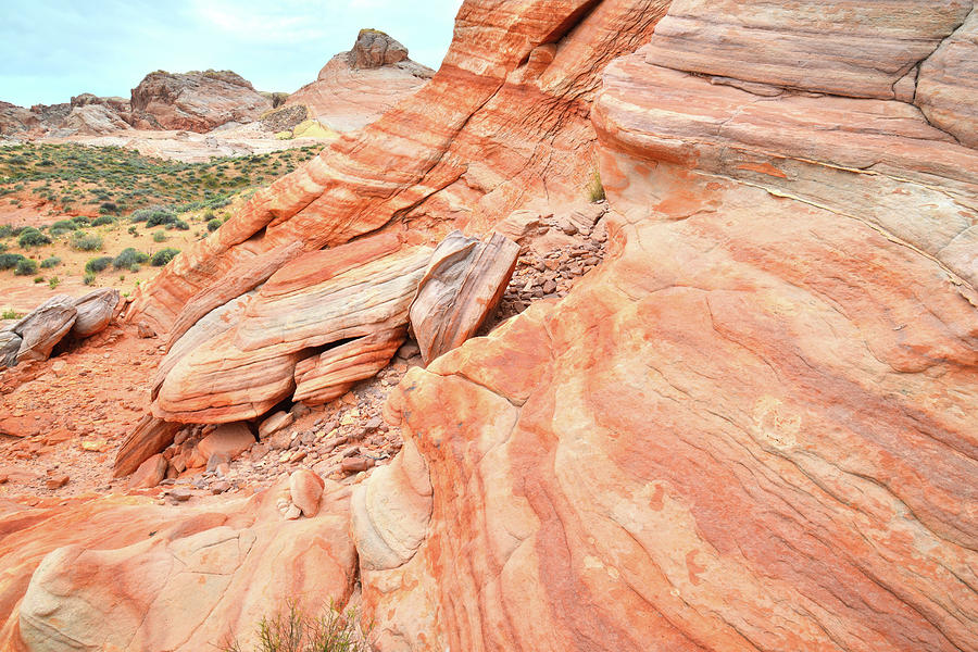 Striped Sandstone along Park Road in Valley of Fire Photograph by Ray Mathis