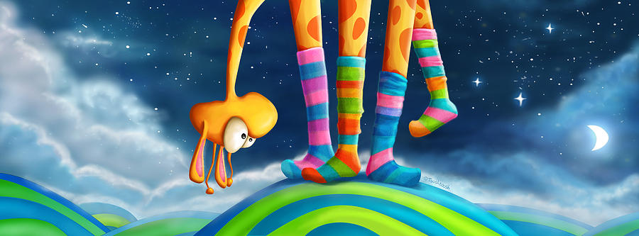 Space Digital Art - Striped Socks - Revisited by Tooshtoosh