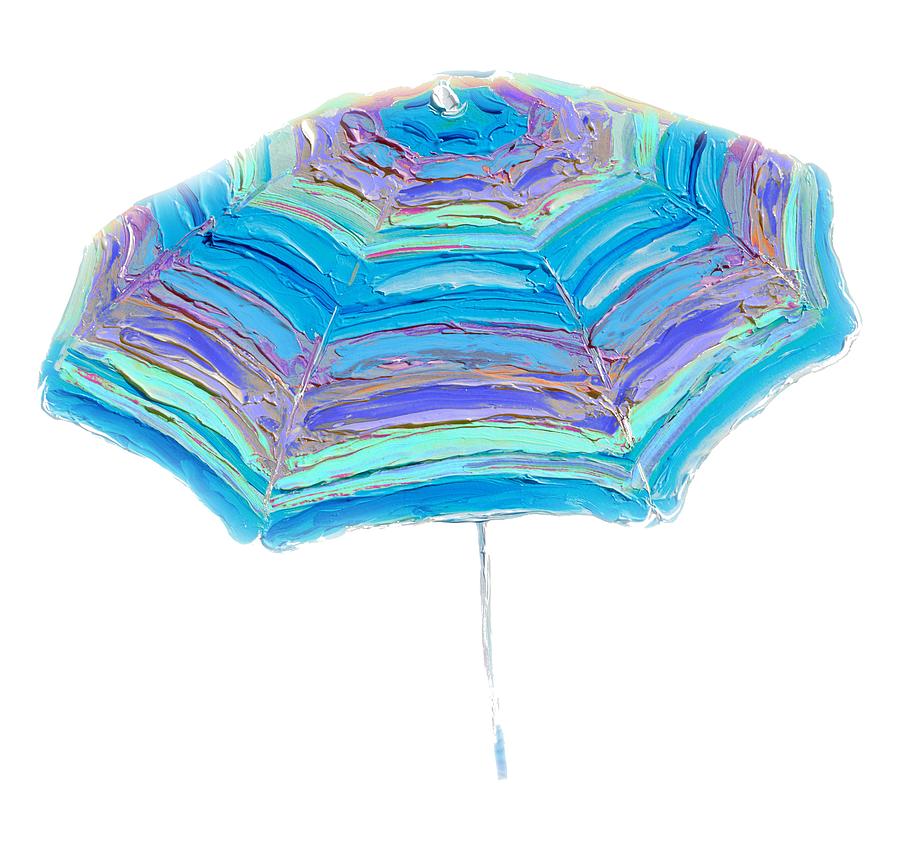 Striped Umbrella Painting by Jan Matson