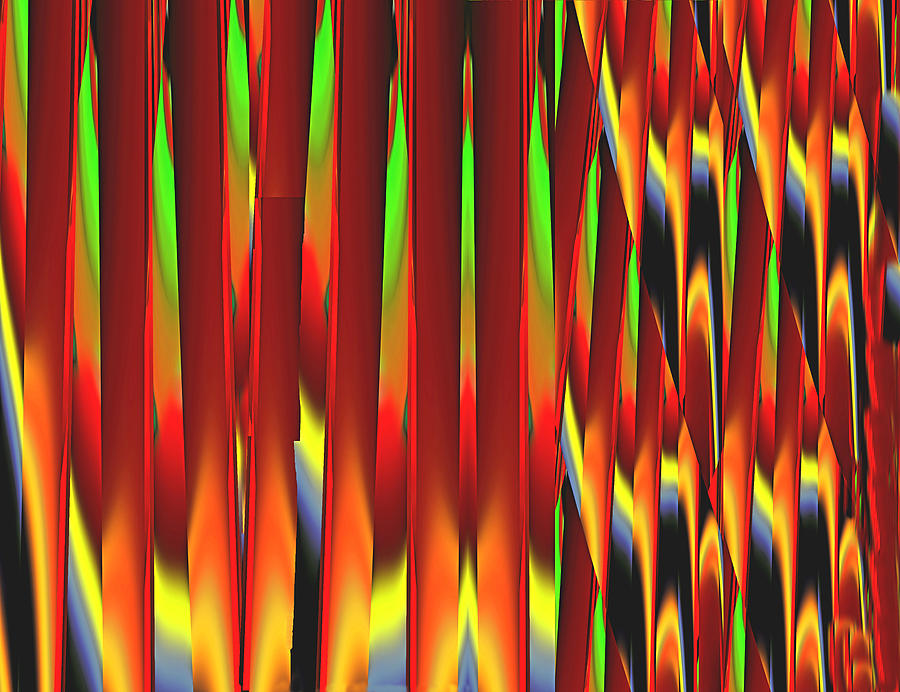 Abstract Digital Art - Stripes  4 by Alfred Kazaniwskyj