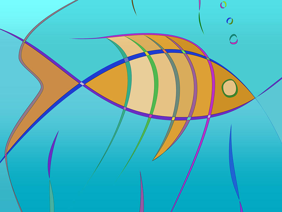 Stripes - Fish Digital Art