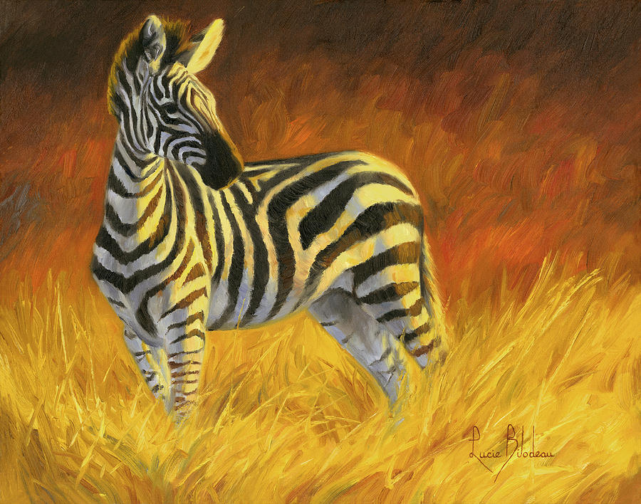 Zebra Painting - Stripes by Lucie Bilodeau