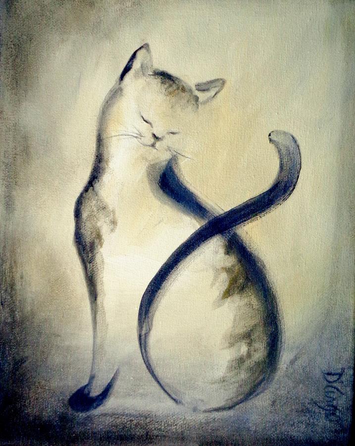 Stripey Cat 2 Painting by Dina Dargo