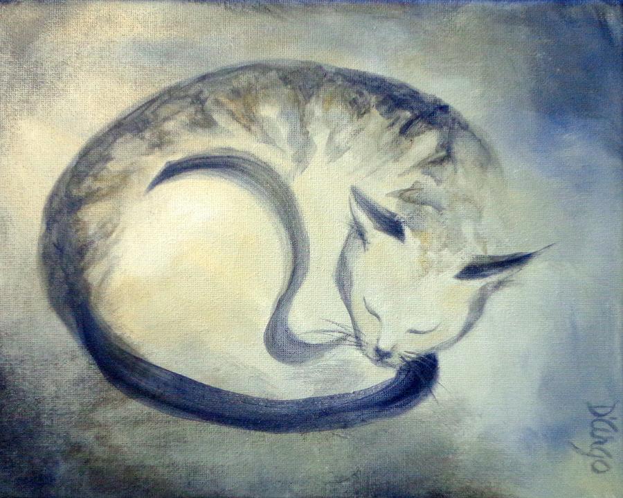 Stripey Cat 3 Painting by Dina Dargo