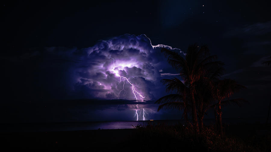 Strobing Thunderstorm 1 Delray Beach Florida Photograph by Lawrence S Richardson Jr