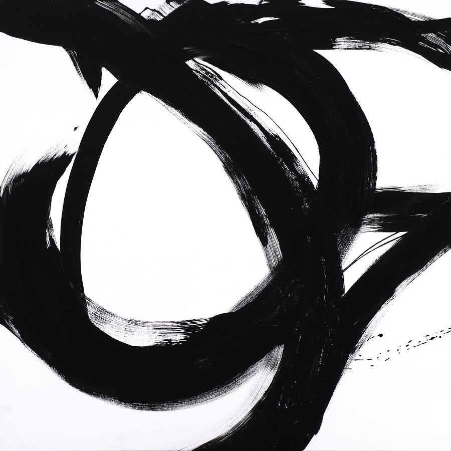 Abstract Painting - Strokes in Noir III by Megan Morris Collection