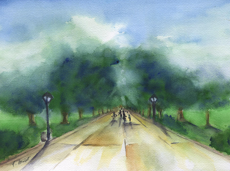 Stroll Through Forsyth Park Painting by Frank Bright