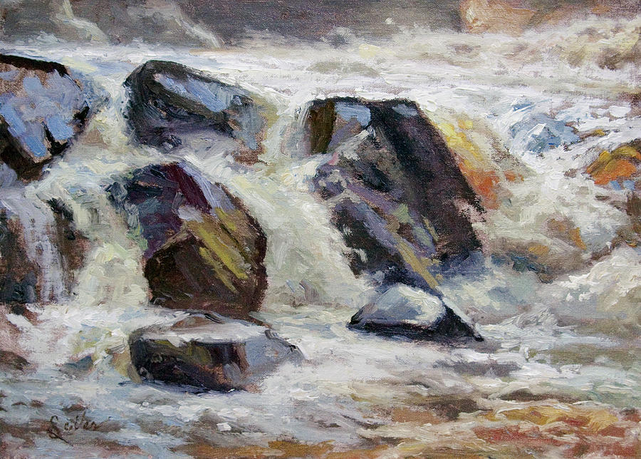 Waterfall Painting - Strong Falls Plein Air Demo by Larry Seiler