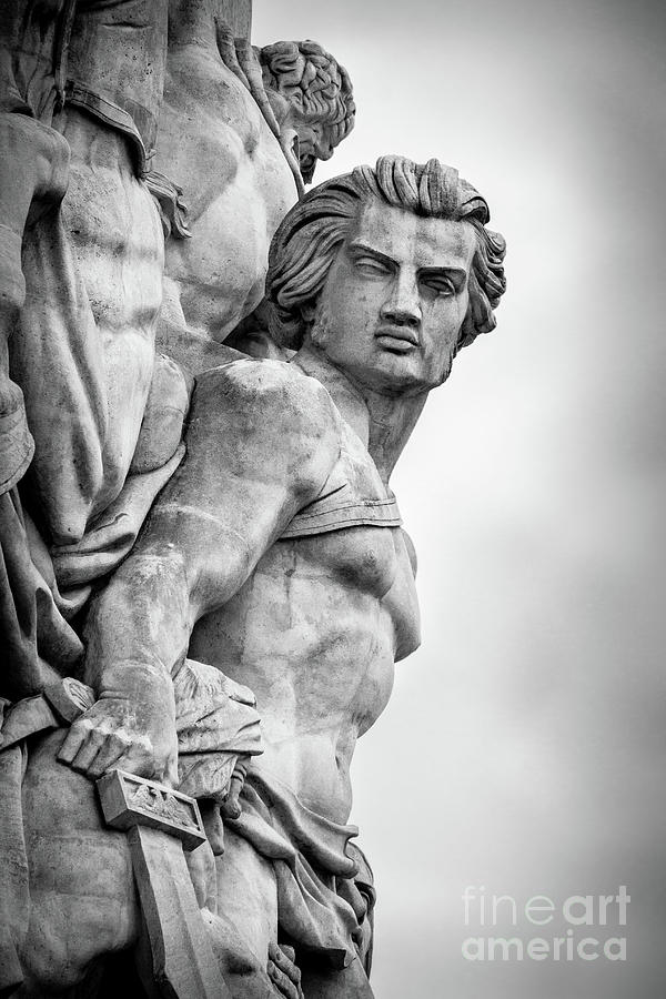 Strong Warrior of Victory at Arc de Triomphe, Paris, Blk Wht Photograph by Liesl Walsh
