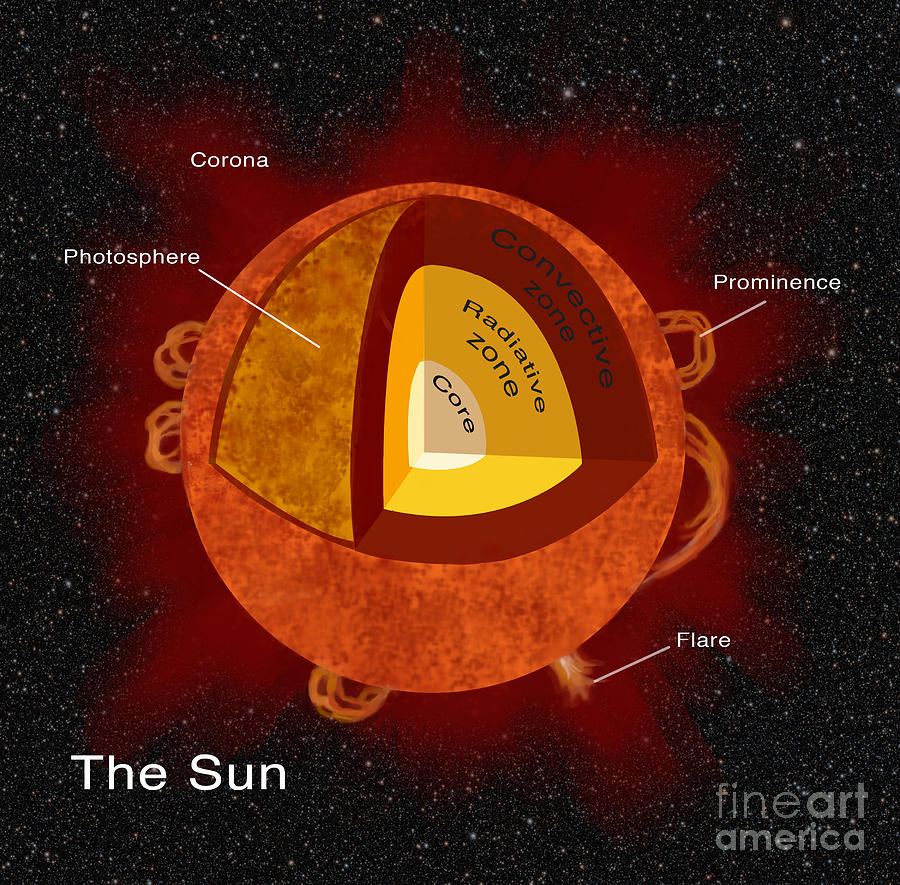 Structure Of Sun, Illustration Photograph by Spencer Sutton