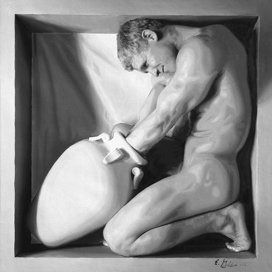 Nude Painting - Struggle by E Gibbons