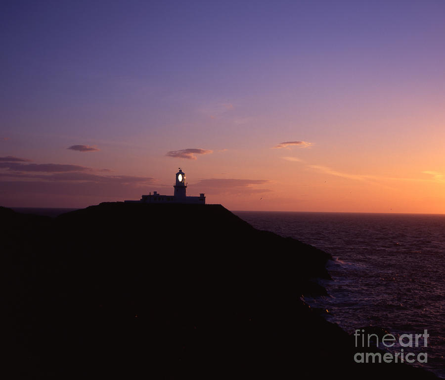 Strumble Head Lighthouse Sunset Strumble Head Pen-caer  Fishguard Pembrokeshire Photograph