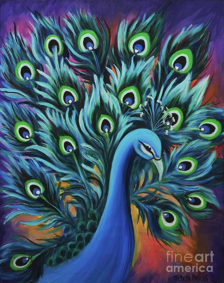 Peacock Painting - Strut Like A Peacock by Teresa Pascos