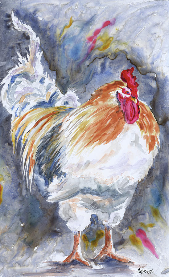 Chicken Painting - Struttin His Stuff by Marsha Elliott