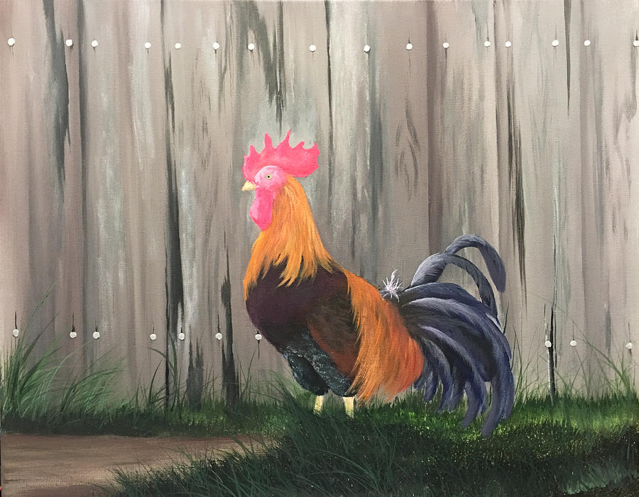 Strutting around the farm  Painting by Glen Mcclements