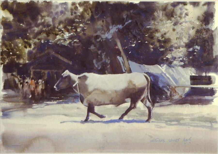 Bull Painting - Strutting by Charles Hawes
