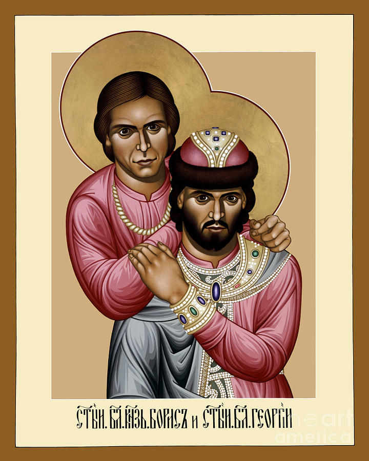 Sts. Boris and George the Hungarian - RLBAG Painting by Br Robert Lentz OFM