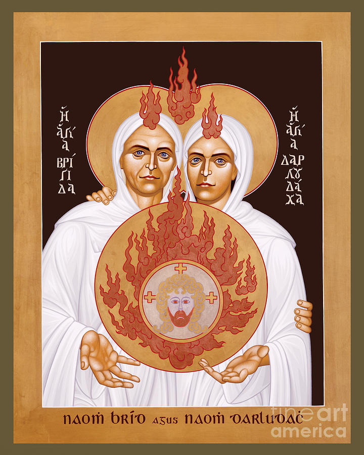 Sts. Brigid and Darlughdach of Kildare - RLBAD Painting by Br Robert Lentz OFM