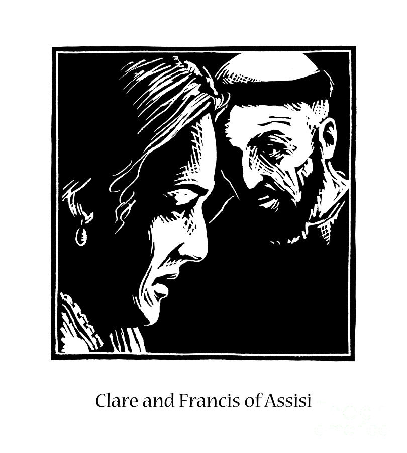 Sts. Clare and Francis - JLCAF Painting by Julie Lonneman