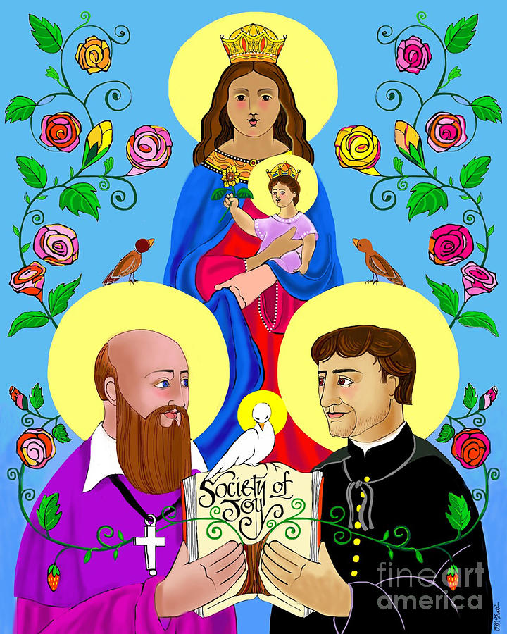 Sts. Francis de Sales and John Bosco - MMSBO Painting by Br Mickey McGrath OSFS