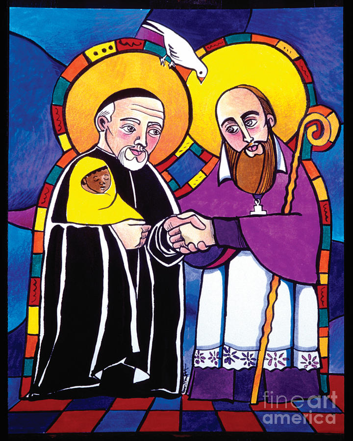 Sts. Francis de Sales and Vincent de Paul - MMSAP Painting by Br Mickey McGrath OSFS