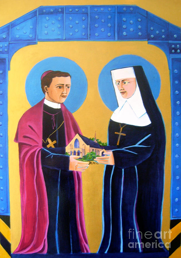 Sts. John Neumann and Katharine Drexel - MMNAD Painting by Br Mickey McGrath OSFS