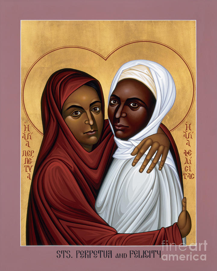 Sts. Perpetua and Felicity - RLPAF Painting by Br Robert Lentz OFM
