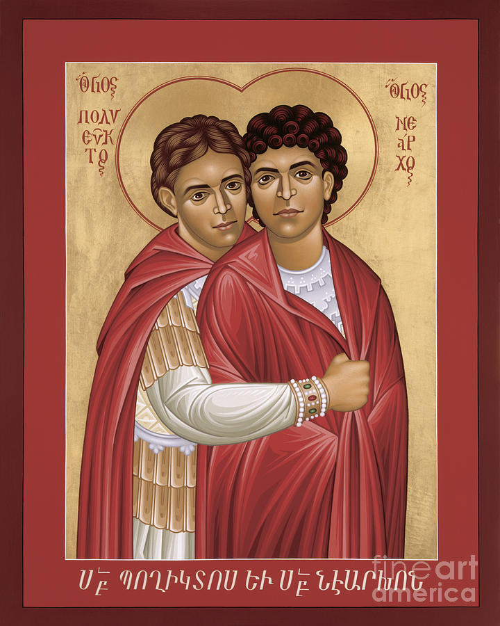 Sts. Polyeuct and Nearchus - RLPAN Painting by Br Robert Lentz OFM