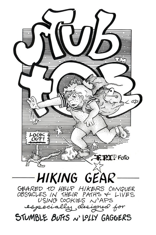 Stub Toe Hiking Gear Drawing by Dawn Sperry