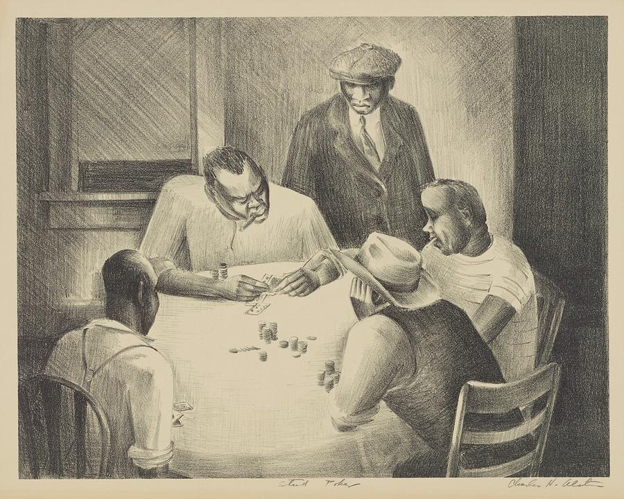 Stud Poker by Charles Henry Alston 1938 Drawing by Movie Poster Prints