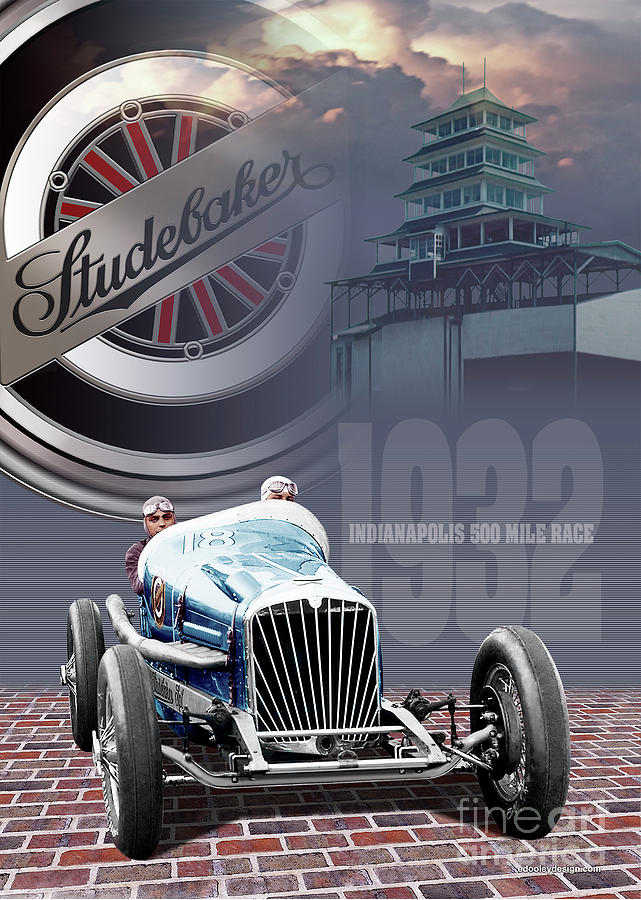 Studebaker at the Indy 500 Digital Art by Ed Dooley