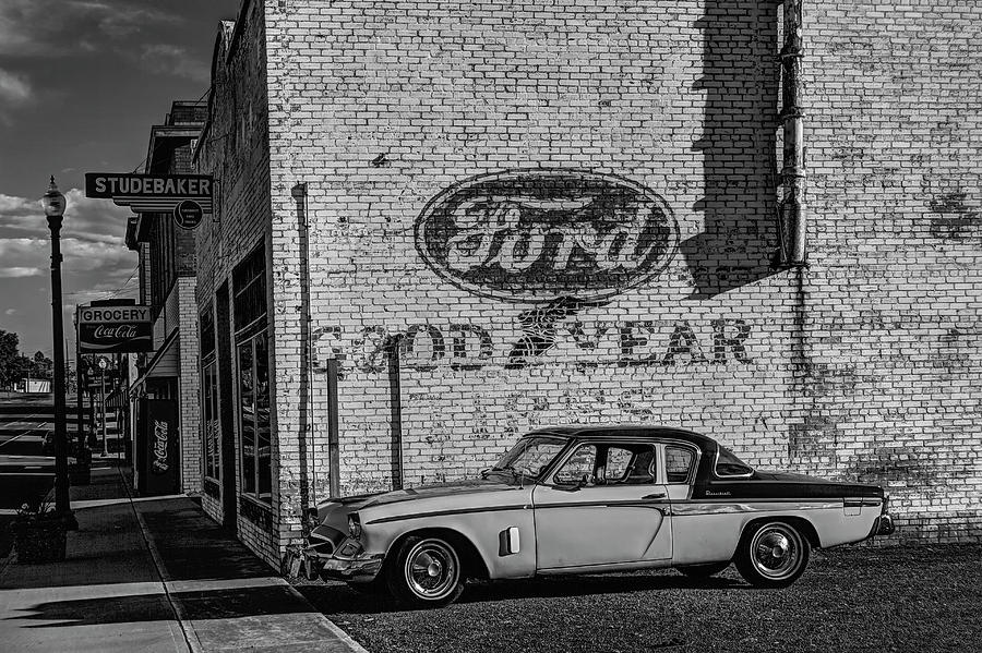 Studebaker President Black and White Photograph by Mark Kiver