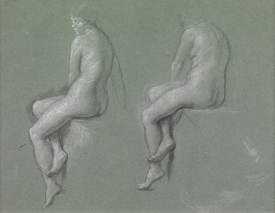 Nude Drawing - Studies of the nude by Edward John Poynter