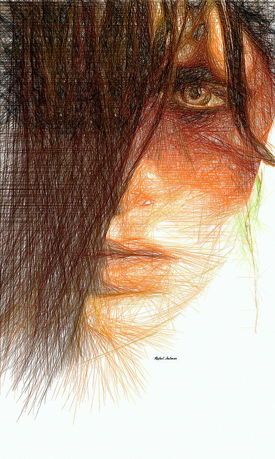 Studio Portrait in Pencil 215 Digital Art by Rafael Salazar