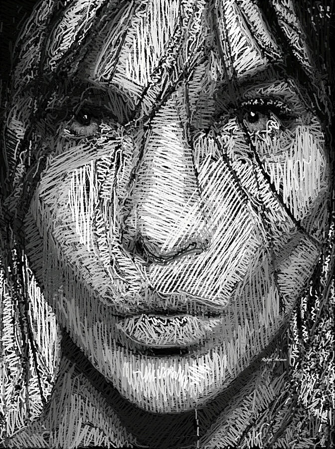 Studio Portrait in Pencil 36 Digital Art by Rafael Salazar