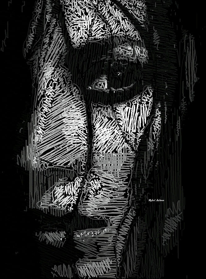 Studio Portrait in Pencil 53 Digital Art by Rafael Salazar