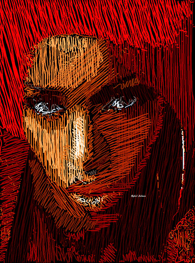 Studio Portrait in Pencil 61 Digital Art by Rafael Salazar