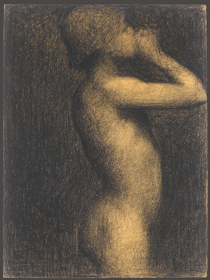 Study for a Bather. Asnieres Drawing by Georges Seurat