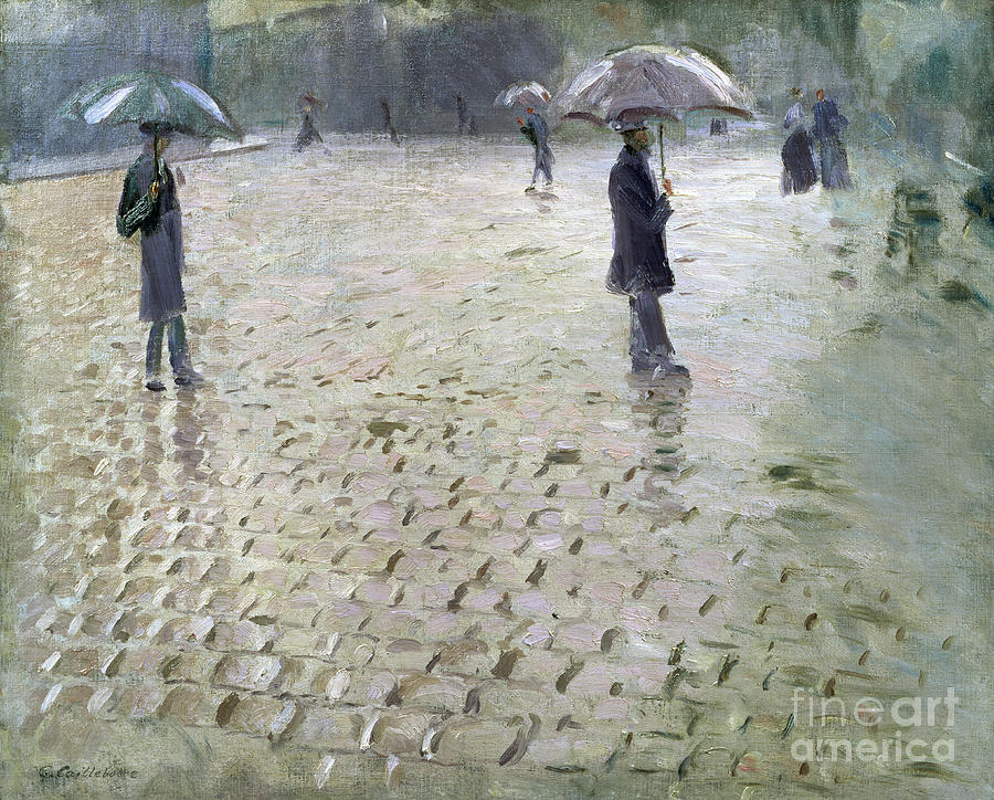 Paris Painting - Study for a Paris Street Rainy Day by Gustave Caillebotte