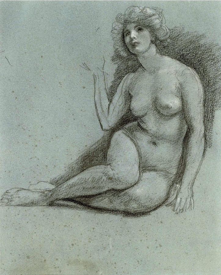 Study for At low Tide Drawing by Edward John Poynter