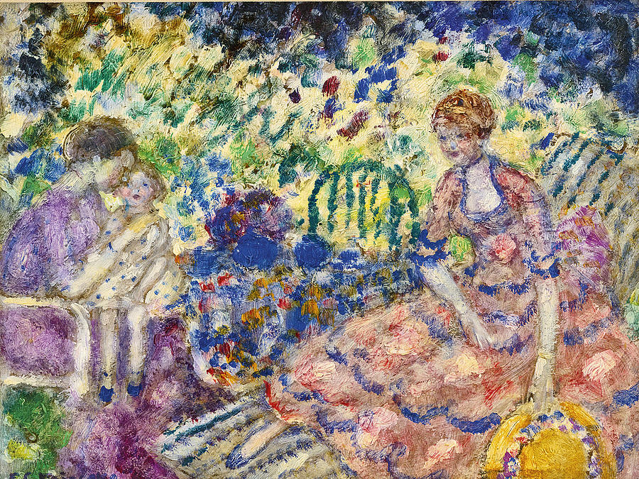 Study for Breakfast in the Garden Painting by Frederick Carl Frieseke