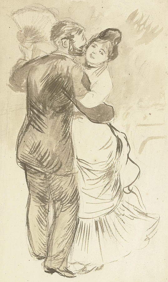 Pierre Auguste Renoir Drawing - Study for Countryside Dance by Pierre Auguste Renoir