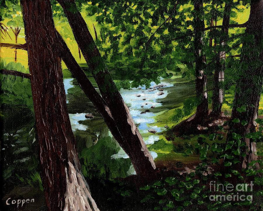 In the Woods by the Stream Painting by Robert Coppen