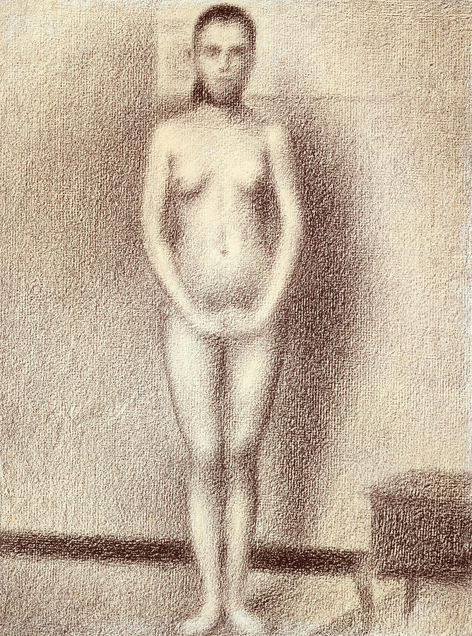 Study for Les Poseuses Drawing by Georges Pierre Seurat
